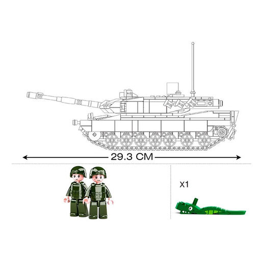 Конструктор Модельки Sluban «Боевой танк», 766 деталей