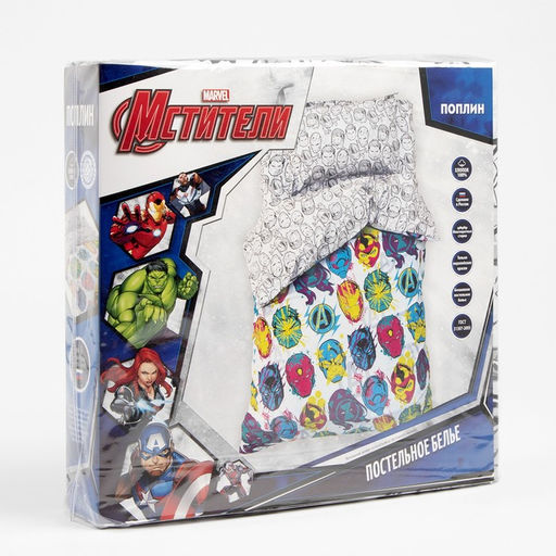 Постельное бельё 1,5 сп Мстители 143х215 см, 150х214 см, 50х70 см -1 шт, поплин - Marvel фото 5