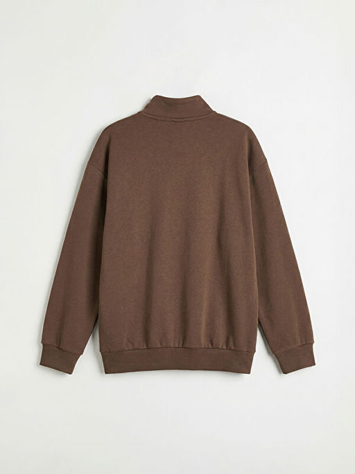 Dik Yaka Fermuarl? Erkek ?ocuk Sweatshirt