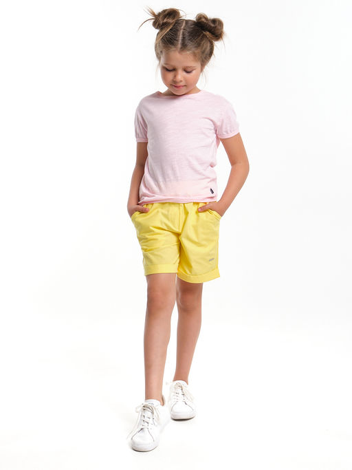 Комплект для девочки с шортами UD 6483/7936 розовый/желтый - Mini maxi фото 3