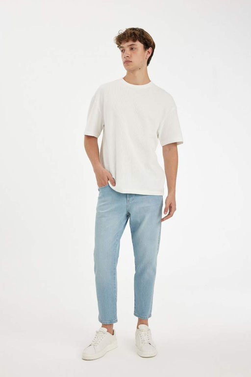 Узкие укороченные джинсовые брюки с нормальной талией и узкими штанинами - Defacto фото 4