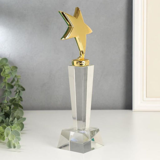 Фигурка стекло Стела наградная. Золотая звезда, 27.8?6.8?6.8 см