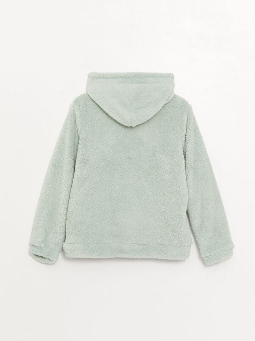 Kap??onlu Basic Uzun Kollu Pel?? K?z ?ocuk Fermuarl? Sweatshirt - Waikiki фото 2