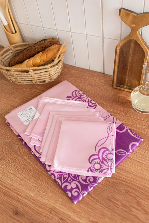 Розовый фламинго Скатерть +салфетка 30*30(6шт) трикот