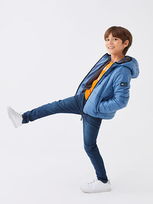 Kap??onlu Basic Erkek ?ocuk ?i?me Mont