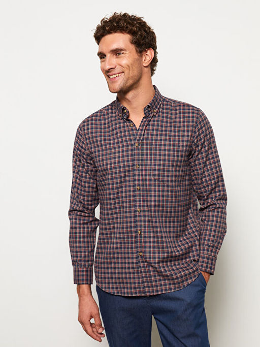 Regular Fit Uzun Kollu Ekose Erkek G?mlek