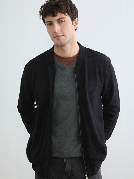 Kolej Yaka Erkek Fermuarl? Sweatshirt