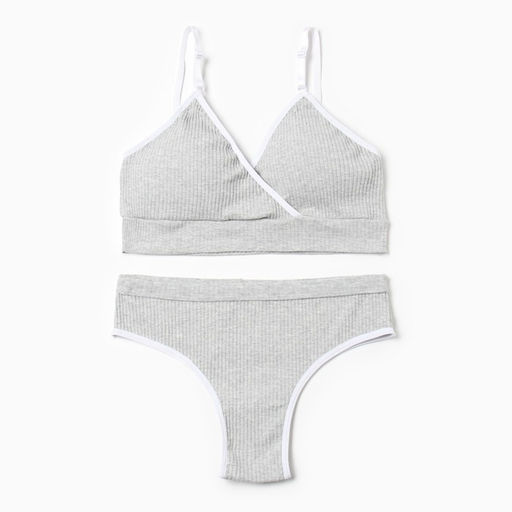 Комплект нижнего белья женский (топ, трусы) Collorista, серый, размер 46-48