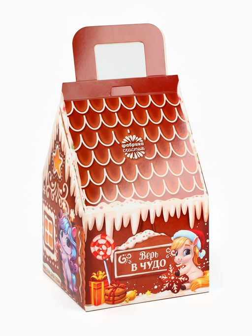 Сладкий детский новогодний подарок Домик, конфеты 1000 г - Фабрика счастья фото 2