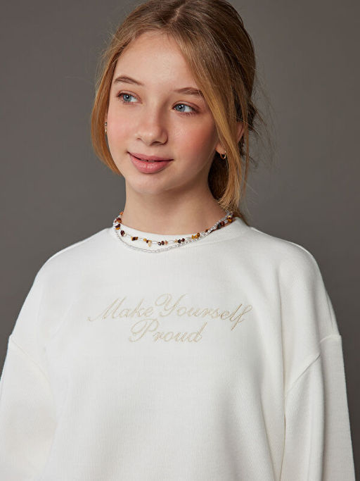 Bisiklet Yaka K?z ?ocuk Sweatshirt