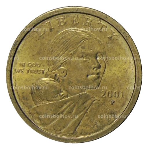 1 доллар 2001 года P США Сакагавея  Парящий Орел