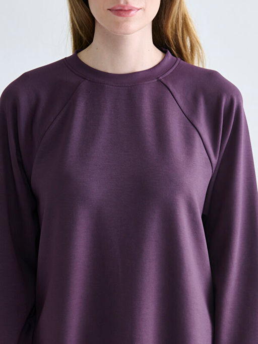 Bisiklet Yaka Oversize Kad?n Sweatshirt Tunik