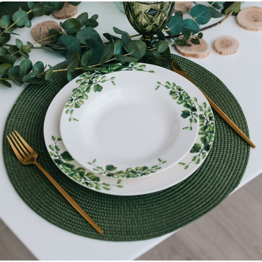 Цена за 12 шт. Салфетка сервировочная на стол Доляна Лофт, d=38 см, цвет зелёный  фото 17