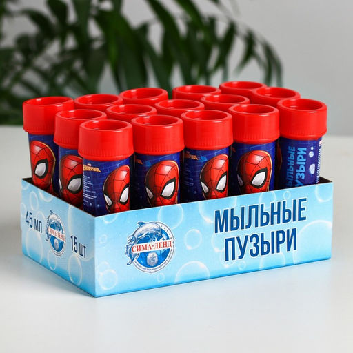 Цена за 15 шт. Мыльные пузыри, Человек-паук, 45 мл - Marvel фото 3