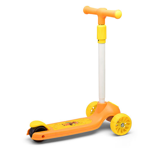 Самокат 3-х. кол., колеса световые PU, желтый, в коробке