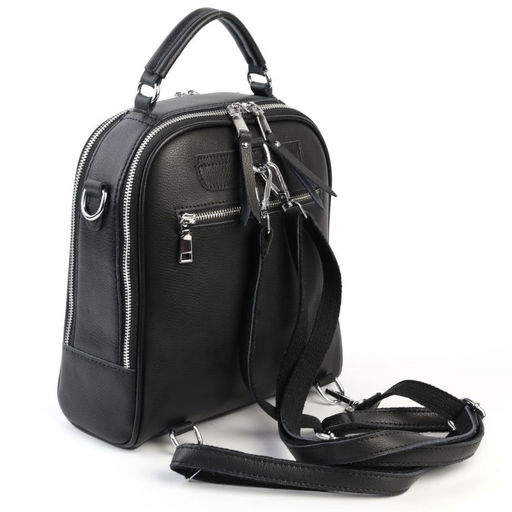 Женский кожаный каркасный рюкзак 88001-Е Блек - Sergio valentini фото 4