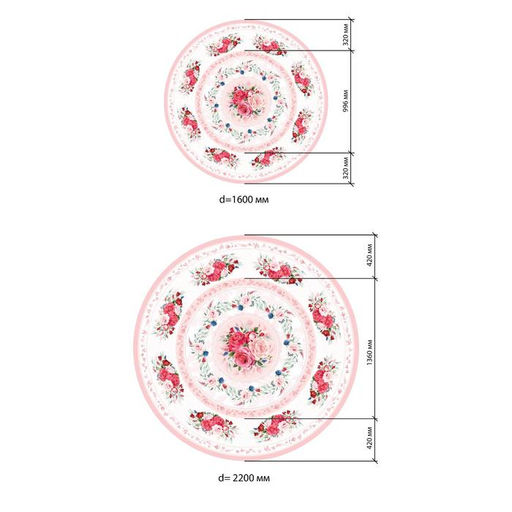 Скатерть круглая Этель Розы d=220 см, 100 % хлопок  фото 12