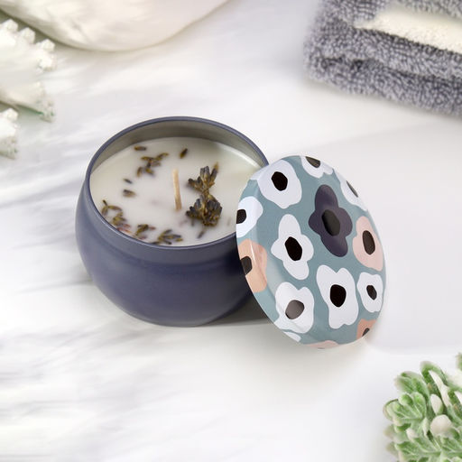 Ароматическая свеча в банке Французская лаванда, из соевого воска с сухоцветом, 4.5?6 см, 80 г - Богатство аромата фото 2