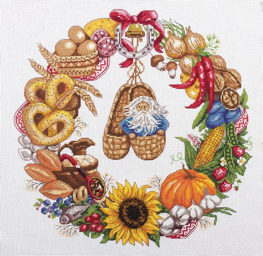 Набор для вышивания PANNA SO-1578 Венок изобилия 32 х 32 см