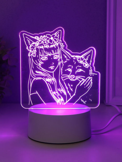 Светильник 3D RISALUX Лисица, LED-ночник, RGB, от сети, 9.5?16.7?18.5 см  фото 5