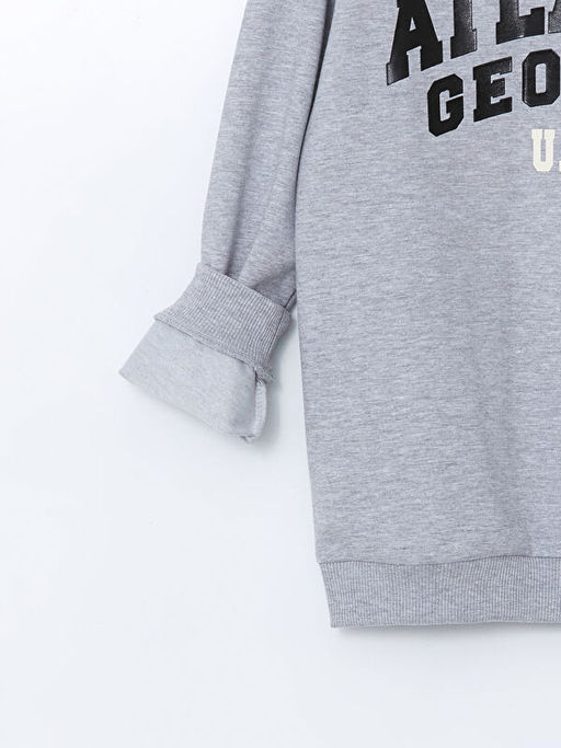 Bisiklet Yaka Bask?l? Erkek ?ocuk Sweatshirt - Waikiki фото 2