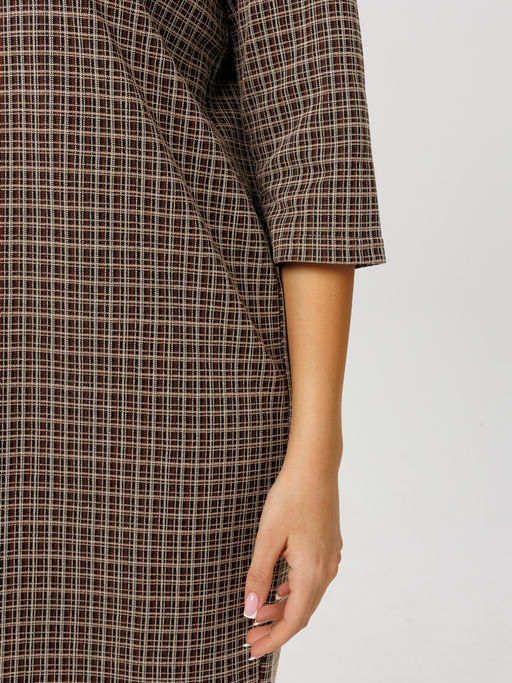 Платье женское П-176 (жаккард принт) Тёмно-серая ёлочка