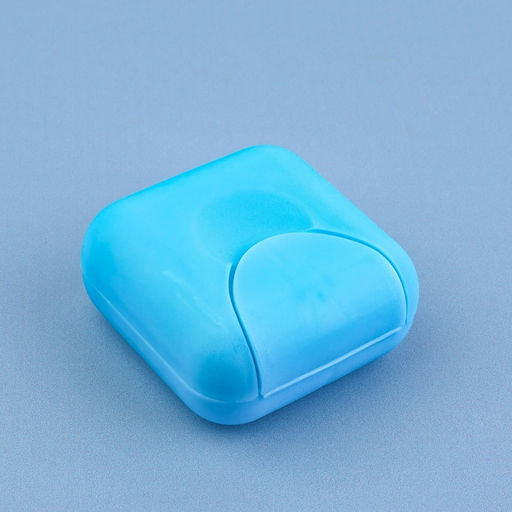 Цена за 3 шт. Таблетница, 7×7×3.5 см, 4 секции, голубая