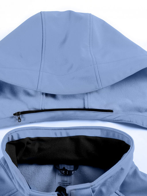 Парка спортивная женская с капюшоном softshell синего цвета 9568S - Mtforce фото 22