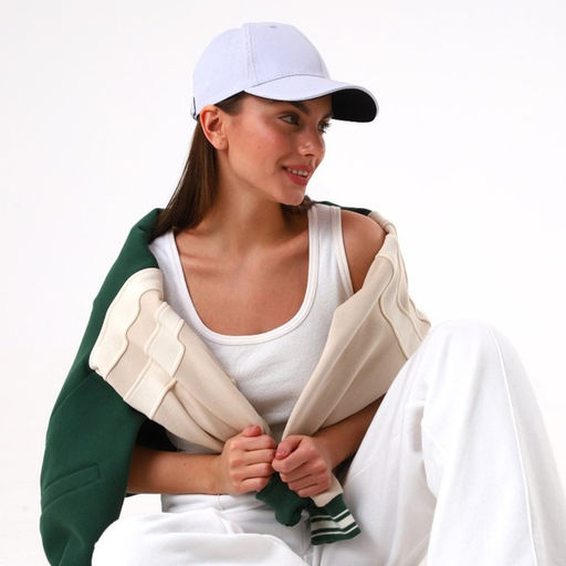 Кепка однотонная, белая, хлопок