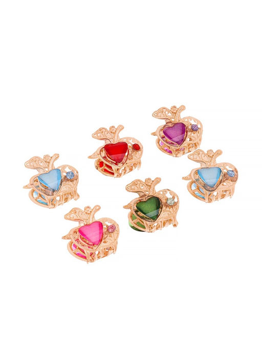 Цена за 12 шт. Крабик для волос «Арфея», яблочко, 2.3 см, золото МИКС