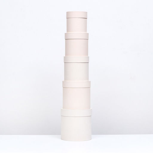 Набор шляпных коробок 5 в 1 Ваниль, 20 20 20 13,5 13,5 13,5 см - UPAK LAND фото 3