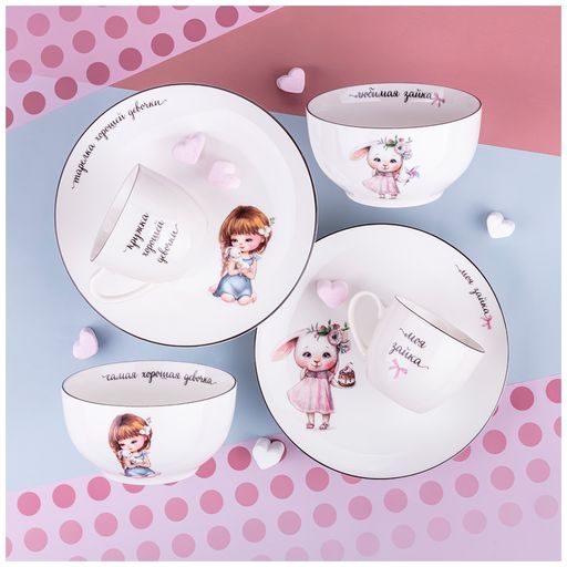 НАБОР ПОСУДЫ LEFARD МОЯ ЗАЙКА, 3 ПР.: САЛАТНИК 470МЛ, ТАРЕЛКА 20СМ, КРУЖКА 220МЛ  фото 8