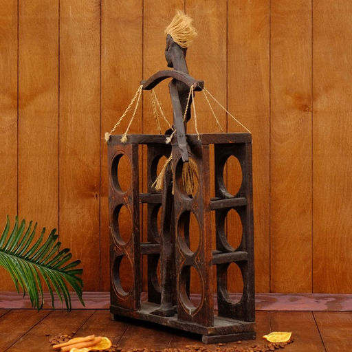 Подставка под бутылки «Абориген с коромыслом», 60×35×12 см