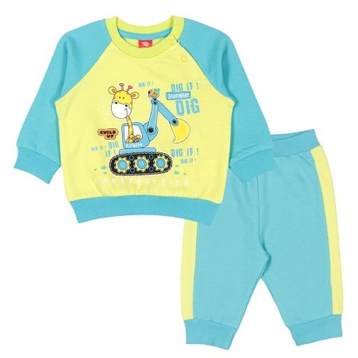 CRB wear/CWB 9886 комплект ясельный (джемпер, брюки), салатовый-голубой/Ex.Cherubino