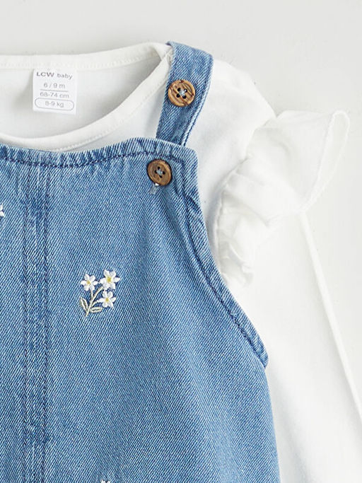 K?z Bebek Jean Elbise ve Bluz 2li