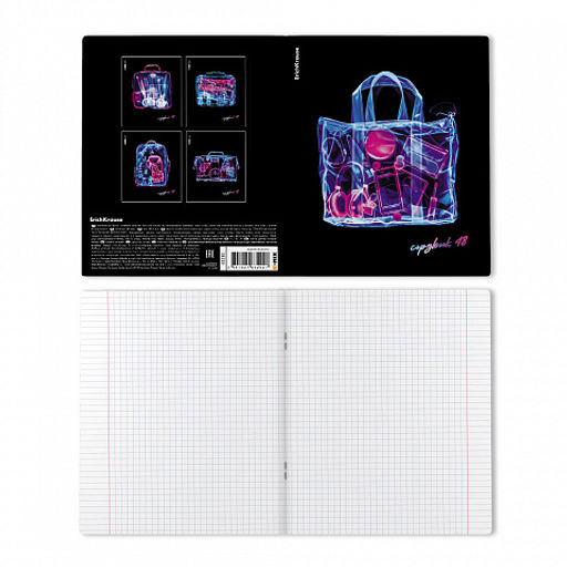 Цена за 5 шт. Тетрадь общая ученическая ErichKrause Detection, 48 листов, клетка, металлизированный голографический картон_MIX-PACK  фото 8