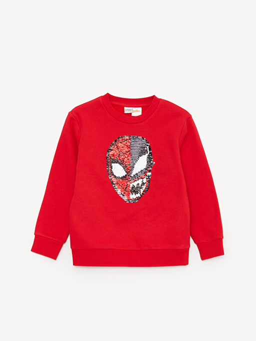 Bisiklet Yaka Spiderman ?ift Y?nl? Payetli Uzun Kollu Erkek ?ocuk Sweatshirt - Waikiki фото 2