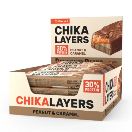 Протеиновый батончик Chikalab – Chika Layers - Peanut & Caramel1 шт.