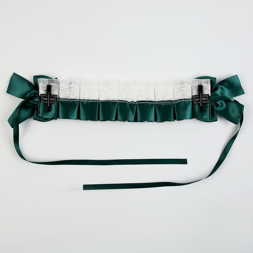 Карнавальная повязка Лолита, зелёная с белым кружевом