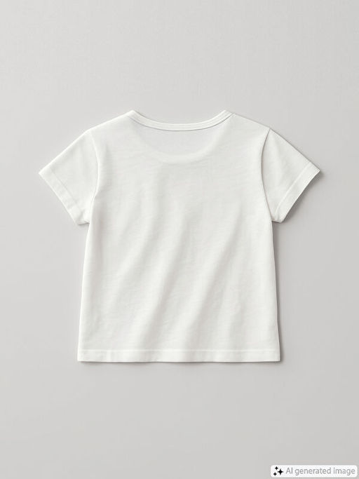 Bisiklet Yaka Bask?l? K?z ?ocuk Ti??rt