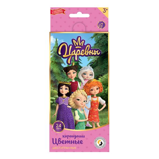 ВКФ Царевны Набор цветных карандашей Царевны TSR-CP-6024 заточенный 4 х 24 цв