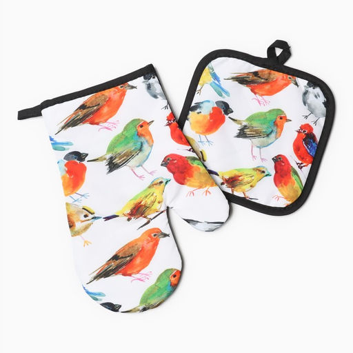 Кух. набор 2 пр. Доляна Птички прих. 17*17 см, вареж. 26*16 см,100% п/э  фото 2