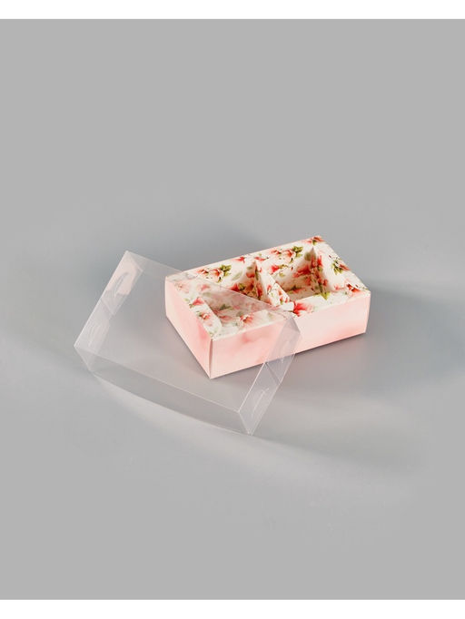 Цена за 5 шт. Коробка для 2 конфет с ячейками «Цветы», 10×6×3 см