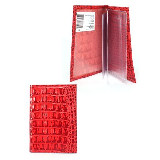 Обложка для автодокументов Croco-АВ-101 н/к, красный КЛ (96) 247237