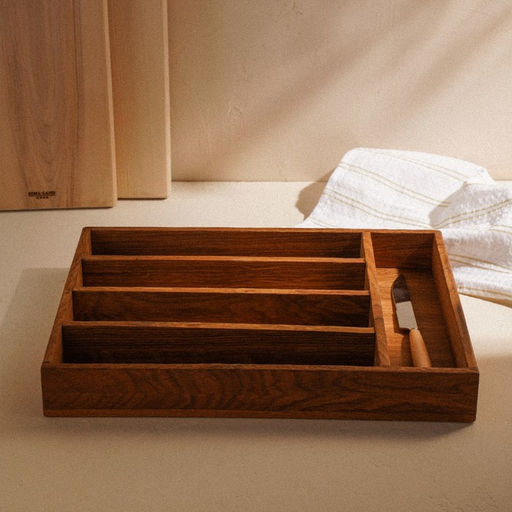 Лоток для столовых приборов SL Home, 34×25×5 см, дуб