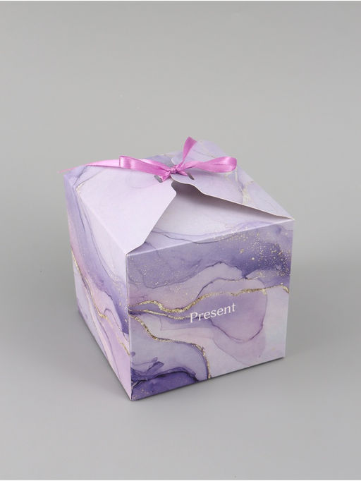 Цена за 10 шт. Коробка подарочная самосборная Present, 12×12×12 см, с лентой