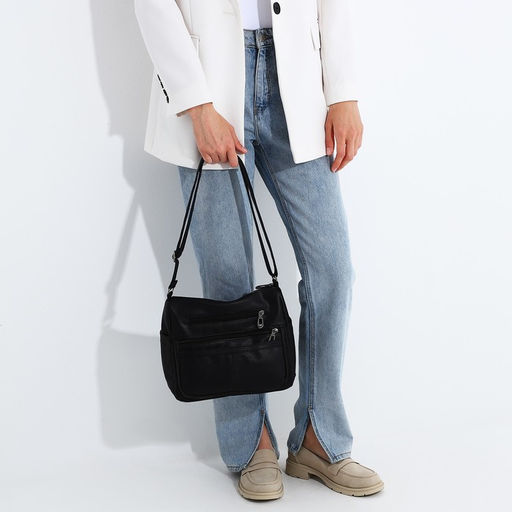 Сумка-мешок на молнии, цвет чёрный - Simaland фото 7