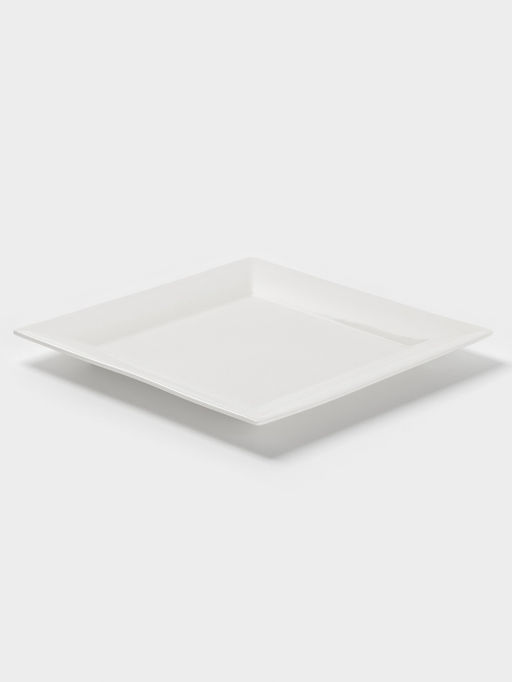 Тарелка квадратная Доляна White Labe, 25.5×2 см, фарфор, белая