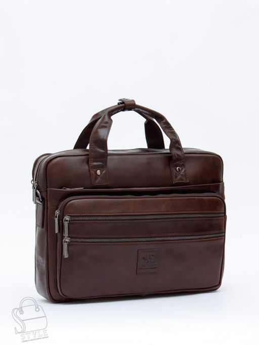 Портфель мужской кожаный 711XL brown Fuzhiniao