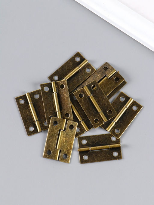 Цена за 2 шт. Петля для шкатулки металл с прямыми углами бронза набор 10 шт 2,2х3,68 см